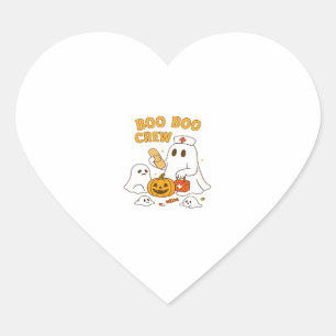 Boo Boo Crew Nurse Funny Halloween Ghost Nurse Gir Heart Sticker