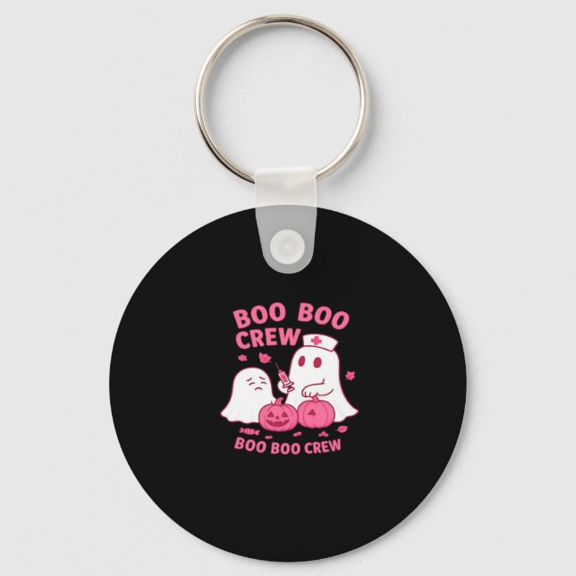Boo Boo Crew Nurse Funny Halloween Ghost Nurse Gir Key Ring (Front)