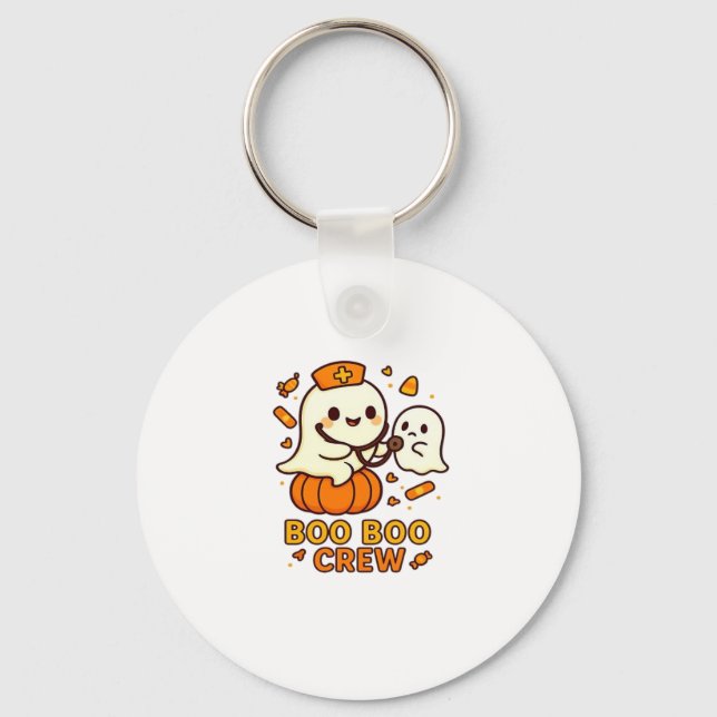 Boo Boo Crew Nurse Funny Halloween Ghost Nurse Gir Key Ring (Front)