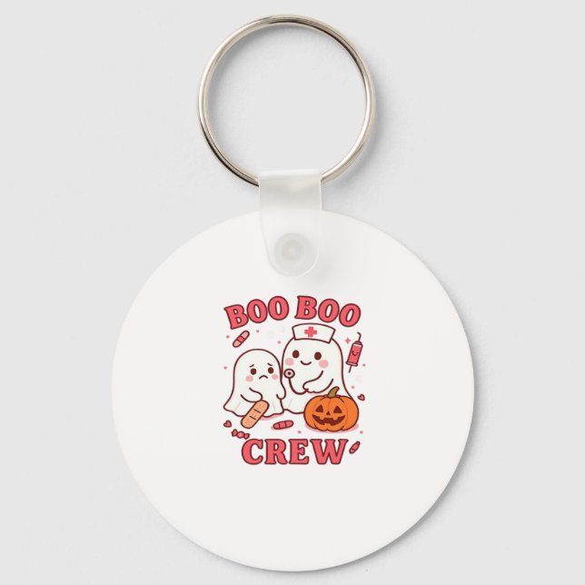 Boo Boo Crew Nurse Funny Halloween Ghost Nurse Gir Key Ring (Front)