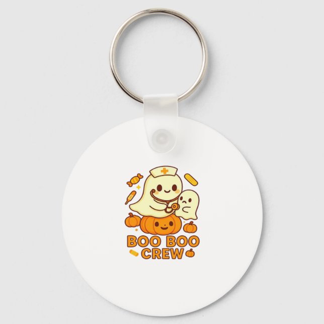Boo Boo Crew Nurse Funny Halloween Ghost Nurse Gir Key Ring (Front)