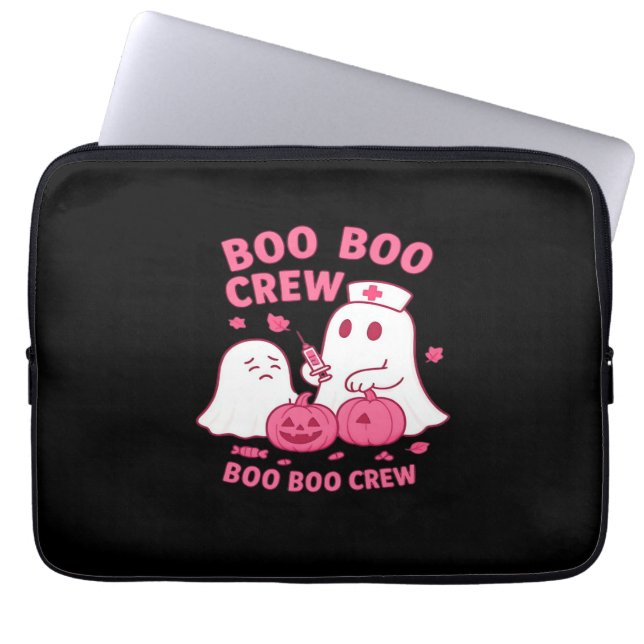 Boo Boo Crew Nurse Funny Halloween Ghost Nurse Gir Laptop Sleeve (Front)