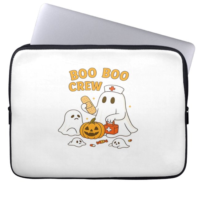 Boo Boo Crew Nurse Funny Halloween Ghost Nurse Gir Laptop Sleeve (Front)