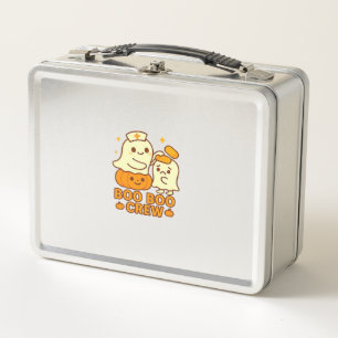Boo Boo Crew Nurse Funny Halloween Ghost Nurse Gir Metal Lunch Box