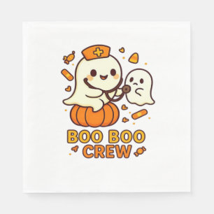 Boo Boo Crew Nurse Funny Halloween Ghost Nurse Gir Napkin
