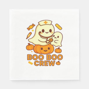 Boo Boo Crew Nurse Funny Halloween Ghost Nurse Gir Napkin