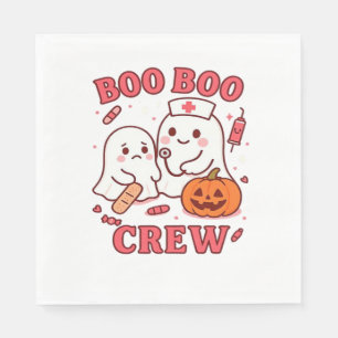 Boo Boo Crew Nurse Funny Halloween Ghost Nurse Gir Napkin