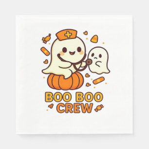 Boo Boo Crew Nurse Funny Halloween Ghost Nurse Gir Napkin