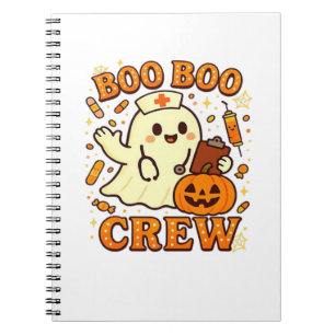 Boo Boo Crew Nurse Funny Halloween Ghost Nurse Gir Notebook