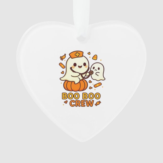 Boo Boo Crew Nurse Funny Halloween Ghost Nurse Gir Ornament (Front)