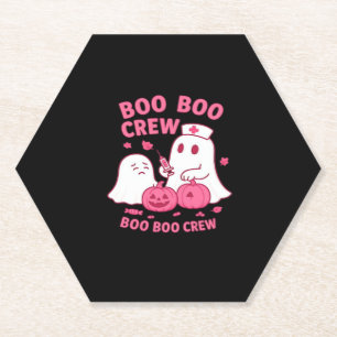 Boo Boo Crew Nurse Funny Halloween Ghost Nurse Gir Paper Coaster