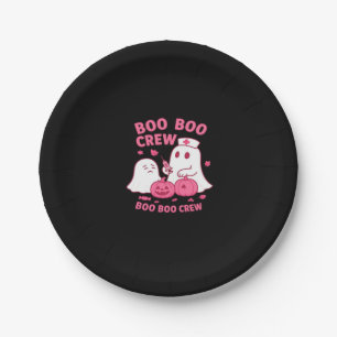 Boo Boo Crew Nurse Funny Halloween Ghost Nurse Gir Paper Plate