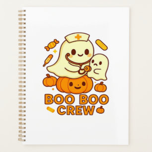Boo Boo Crew Nurse Funny Halloween Ghost Nurse Gir Planner