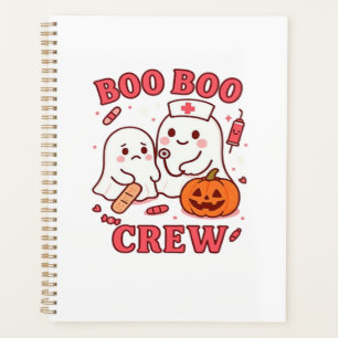 Boo Boo Crew Nurse Funny Halloween Ghost Nurse Gir Planner