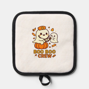 Boo Boo Crew Nurse Funny Halloween Ghost Nurse Gir Pot Holder