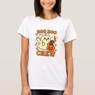 Boo Boo Crew Nurse Funny Halloween Ghost Nurse Gir T-Shirt