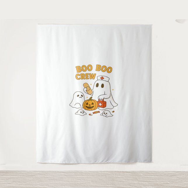 Boo Boo Crew Nurse Funny Halloween Ghost Nurse Gir Tapestry (Front)