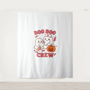 Boo Boo Crew Nurse Funny Halloween Ghost Nurse Gir Tapestry
