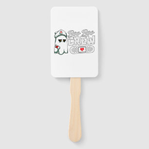 Boo Boo Crew Nurse Funny Halloween Scary Groups Hand Fan