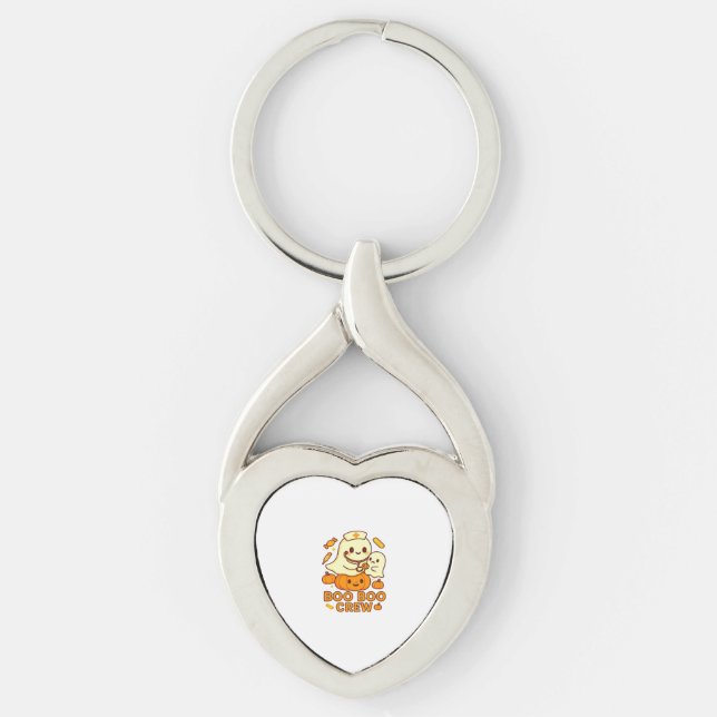 Boo Boo Crew Nurse Ghost Classic T-Shirt Key Ring (Front)