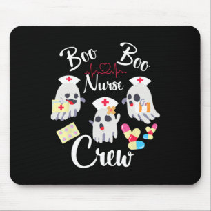 Boo Boo Crew Nurse Ghost Costume Fun Halloween Gif Mouse Mat