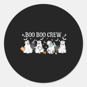 Boo Boo Crew Nurse Ghost Funny Halloween Classic Round Sticker