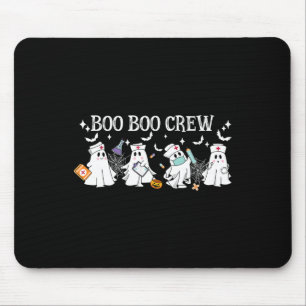 Boo Boo Crew Nurse Ghost Funny Halloween Mouse Mat