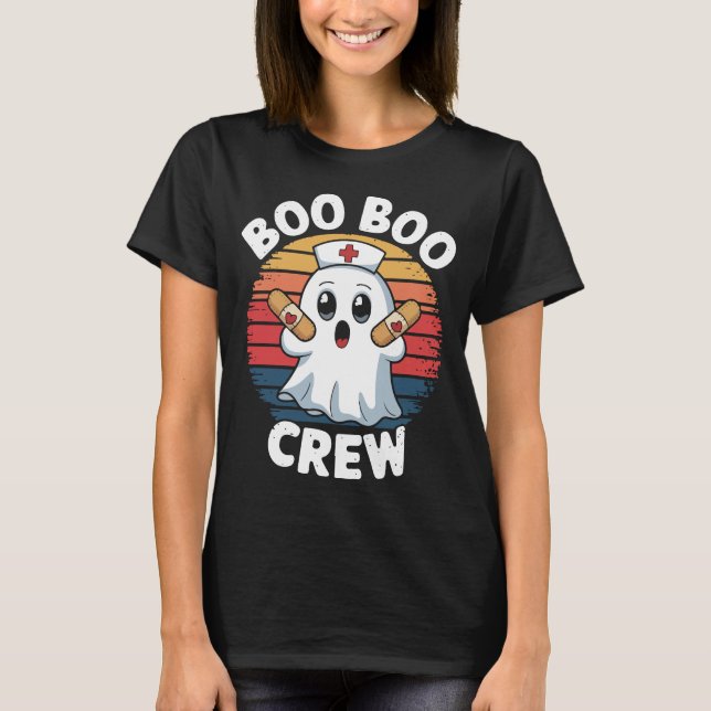 Boo Boo Crew Nurse Ghost Halloween T-shirt (Front)