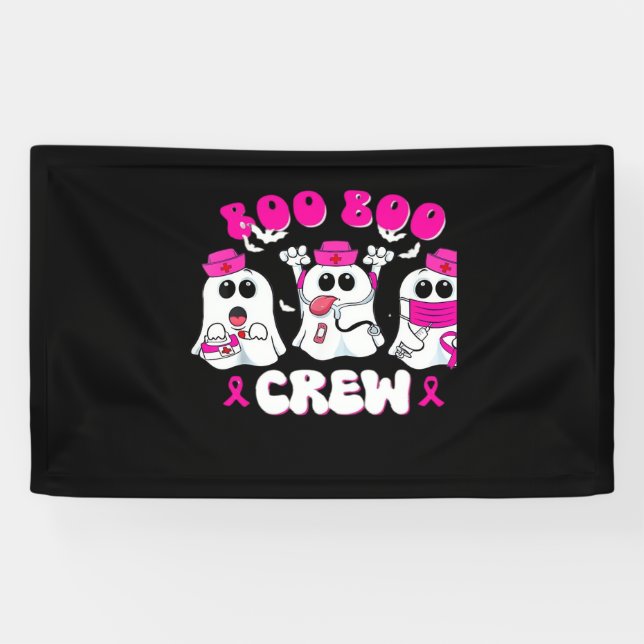 Boo Boo Crew Nurse Halloween Costume Ghost Breast  Banner (Horizontal)