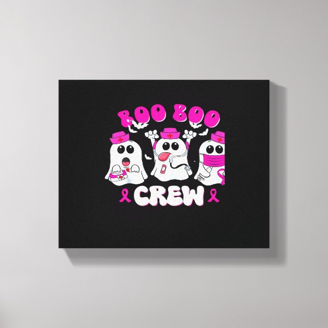 Boo Boo Crew Nurse Halloween Costume Ghost Breast  Canvas Print (Front)