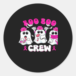 Boo Boo Crew Nurse Halloween Costume Ghost Breast  Classic Round Sticker