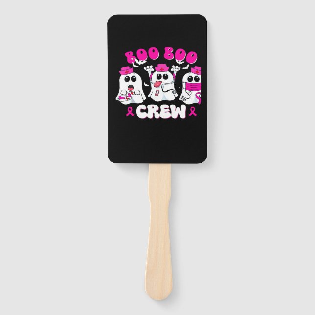Boo Boo Crew Nurse Halloween Costume Ghost Breast  Hand Fan (Front)