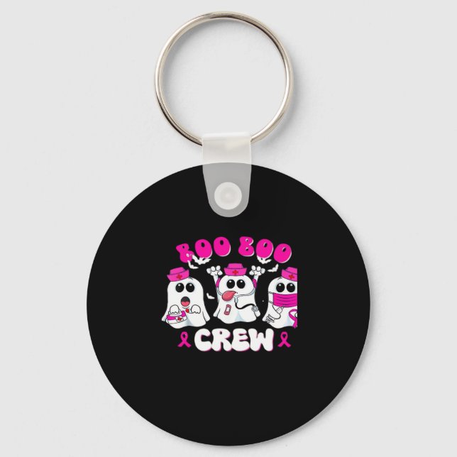 Boo Boo Crew Nurse Halloween Costume Ghost Breast  Key Ring (Front)