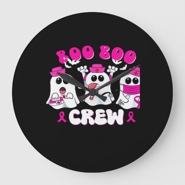 Boo Boo Crew Nurse Halloween Costume Ghost Breast  Large Clock (Front)