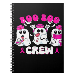 Boo Boo Crew Nurse Halloween Costume Ghost Breast Notebook
