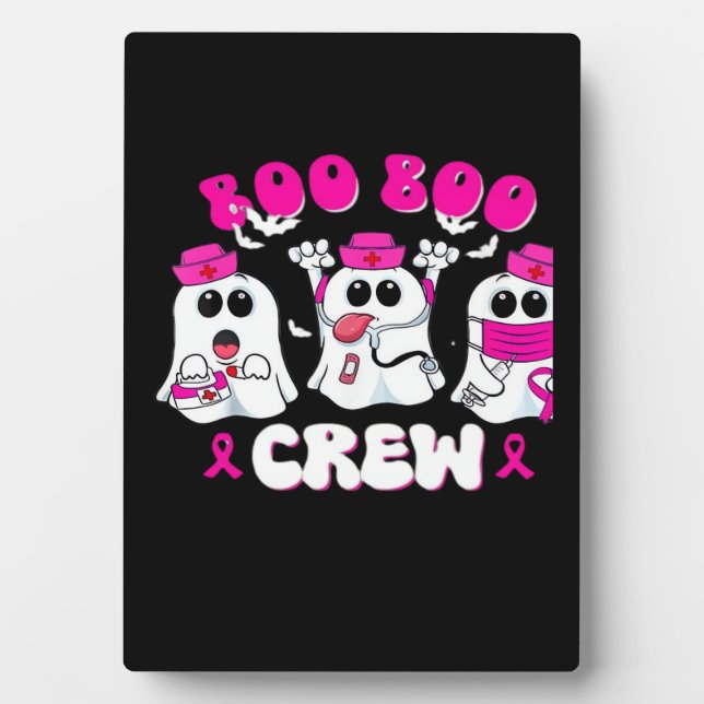 Boo Boo Crew Nurse Halloween Costume Ghost Breast  Plaque (Front)