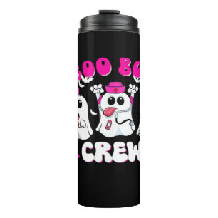 Boo Boo Crew Nurse Halloween Costume Ghost Breast  Thermal Tumbler