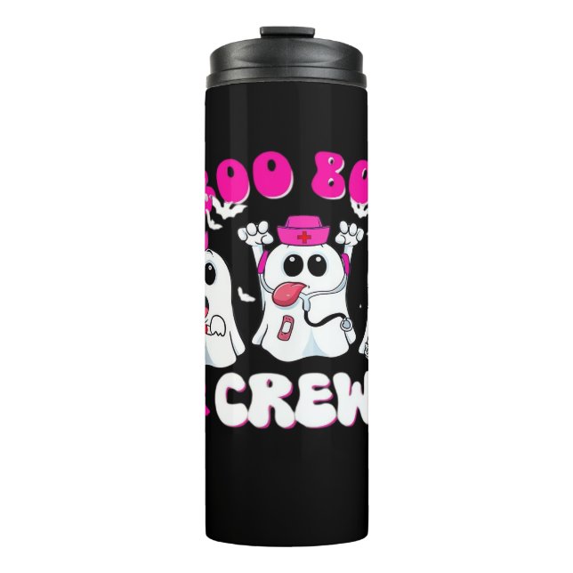 Boo Boo Crew Nurse Halloween Costume Ghost Breast  Thermal Tumbler (Front)