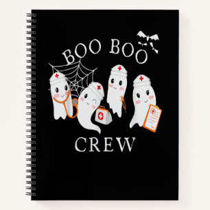 Boo Boo Crew Nurse Halloween Cute Ghost Costume Notebook