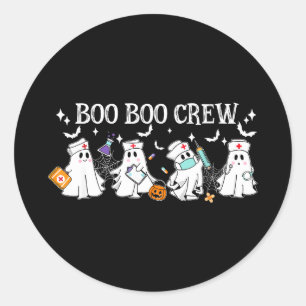 Boo boo crew nurse halloween funny nurse for women classic round sticker