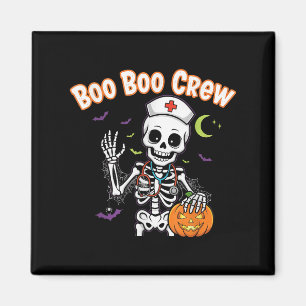 Boo Boo Crew Nurse Halloween Funny Skelton Nurse H Magnet