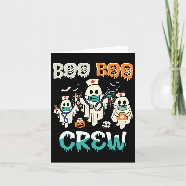 Boo Boo Crew Nurse Halloween Ghost Costume Matchin Card (Front)