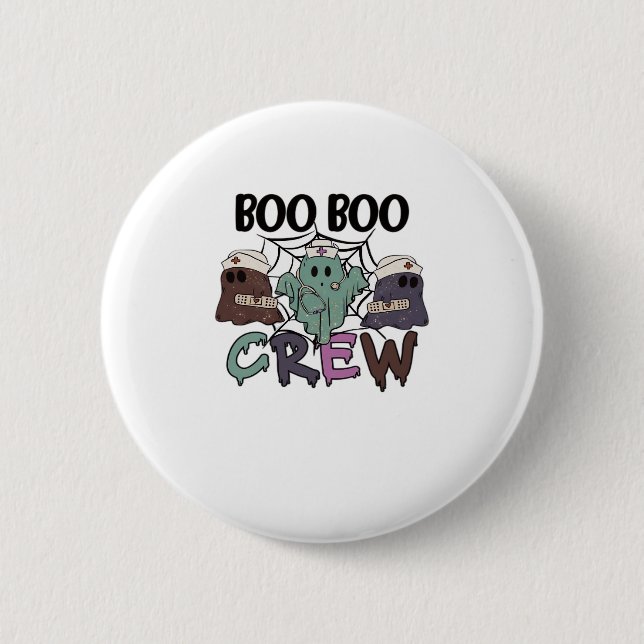 Boo Boo Crew Nurse Halloween Ghost Funny Classic T 6 Cm Round Badge (Front)
