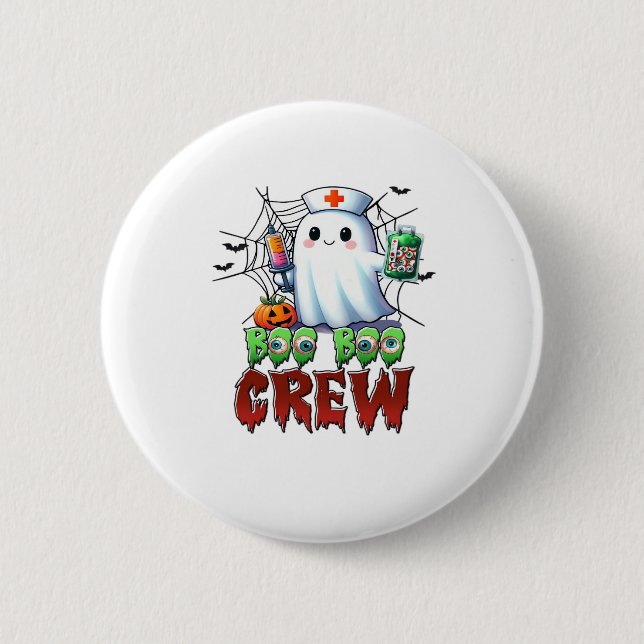 Boo Boo Crew Nurse Halloween Ghost Funny Classic T 6 Cm Round Badge (Front)