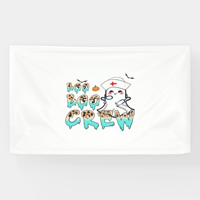 Boo Boo Crew Nurse Halloween Ghost Funny Classic T Banner (Horizontal)