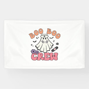 Boo Boo Crew Nurse Halloween Ghost Funny Classic T Banner
