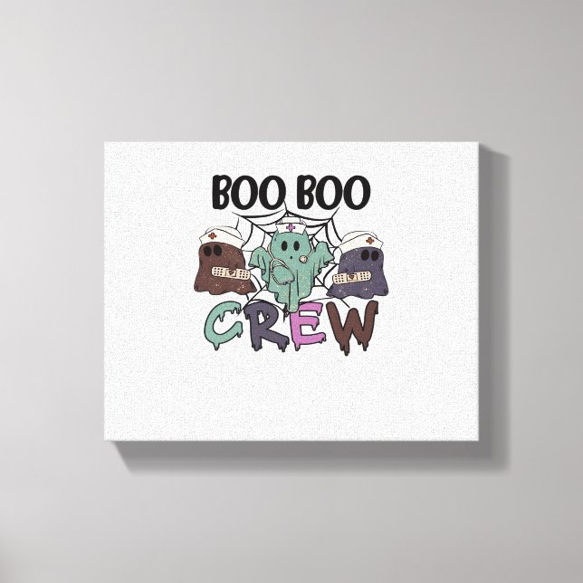 Boo Boo Crew Nurse Halloween Ghost Funny Classic T Canvas Print (Front)