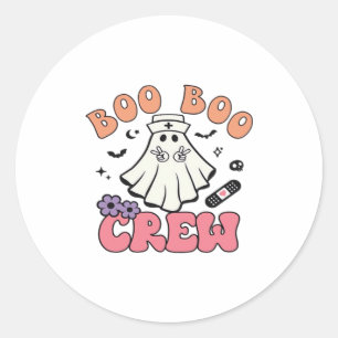 Boo Boo Crew Nurse Halloween Ghost Funny Classic T Classic Round Sticker