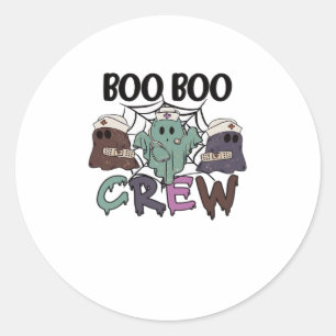 Boo Boo Crew Nurse Halloween Ghost Funny Classic T Classic Round Sticker
