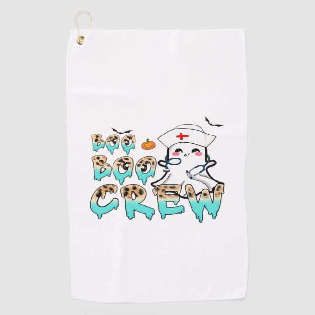 Boo Boo Crew Nurse Halloween Ghost Funny Classic T Golf Towel (Front)